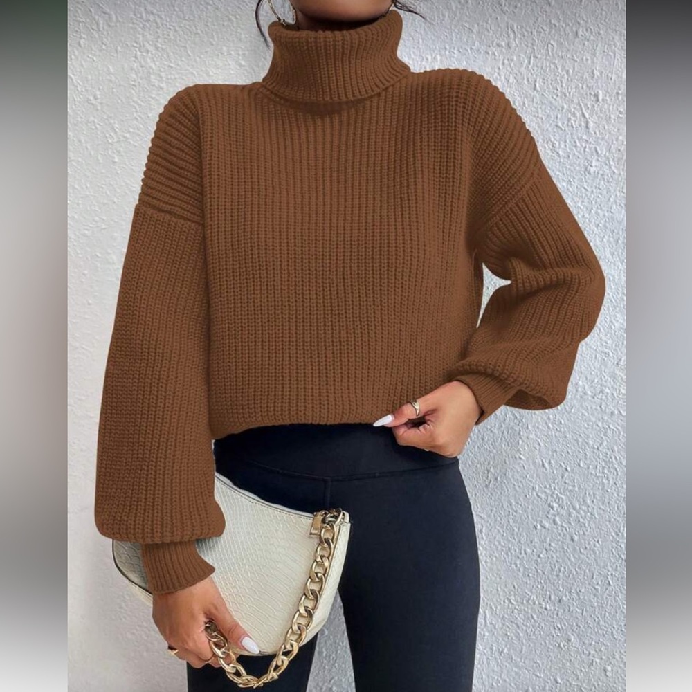 Brown Turtleneck Sweater